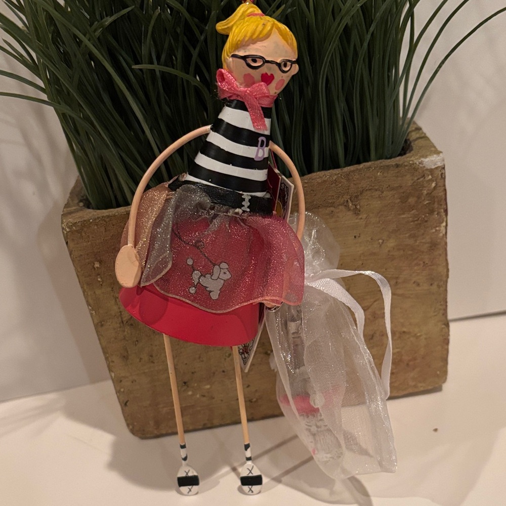 Betsey Johnson Christmas decoration Black and Red Decorative Doll